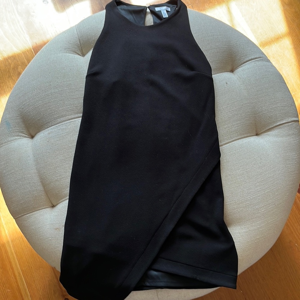 Leith womens black asymmetrical dress